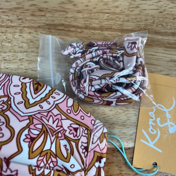 Kona Sol Women's Pink Paisley Print Bandeau Bikini Top - Size Medium - NWT - Picture 5 of 10